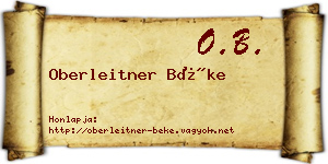 Oberleitner Béke névjegykártya
